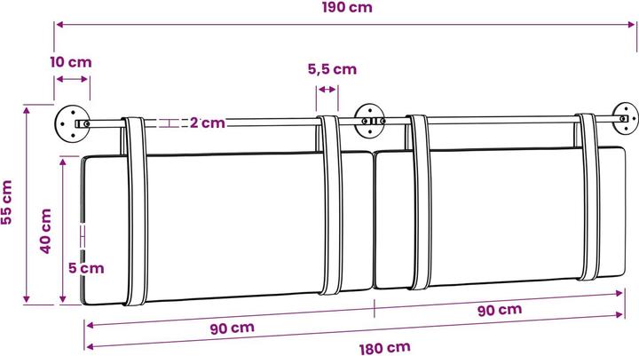 Actual product image vidaXL Modernes Kopfteil (190 x 5 x 5 cm)