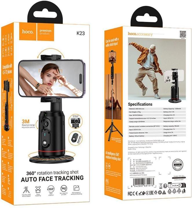 Immagine prodotto Hoco Auto holder mobile phone holder 360 degree with auto face tracking K23 black