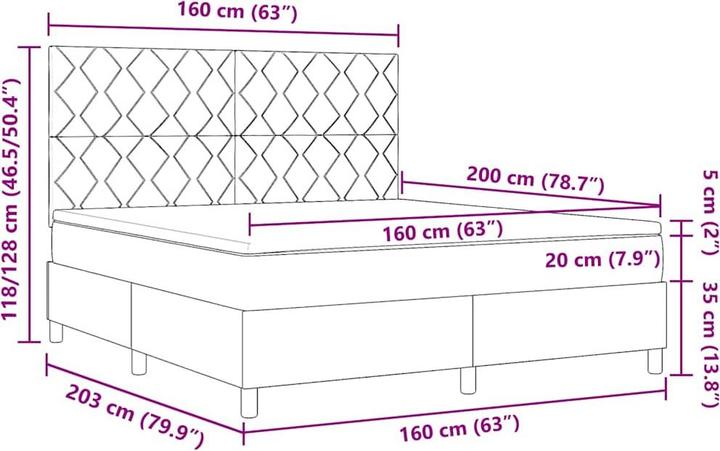Produktbild VidaXL Boxspringbett (160 x 200 cm)
