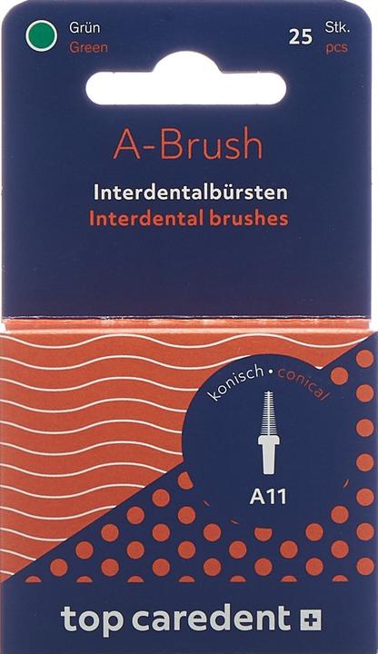 Actual product image Top Caredent A-Brush 11 IDBH-GK interdental brushes green conical (25 x)