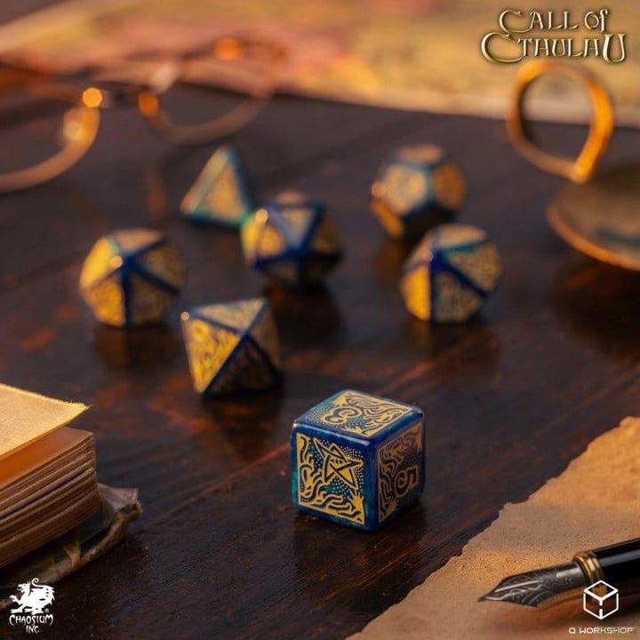 Produktbild Q Workshop Call of Cthulhu 7th Edition Set de 7 Dés Blue-green & Gold