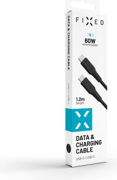 Immagine prodotto Fixed Cavo in silicone liquido USB-C/USB-C, 1,2 m, 60 W, nero (1.20 m, 60 W)