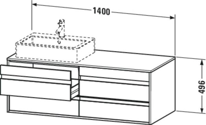 Actual product image Duravit Vanity unit KETHO 550x1400x496mm white matt