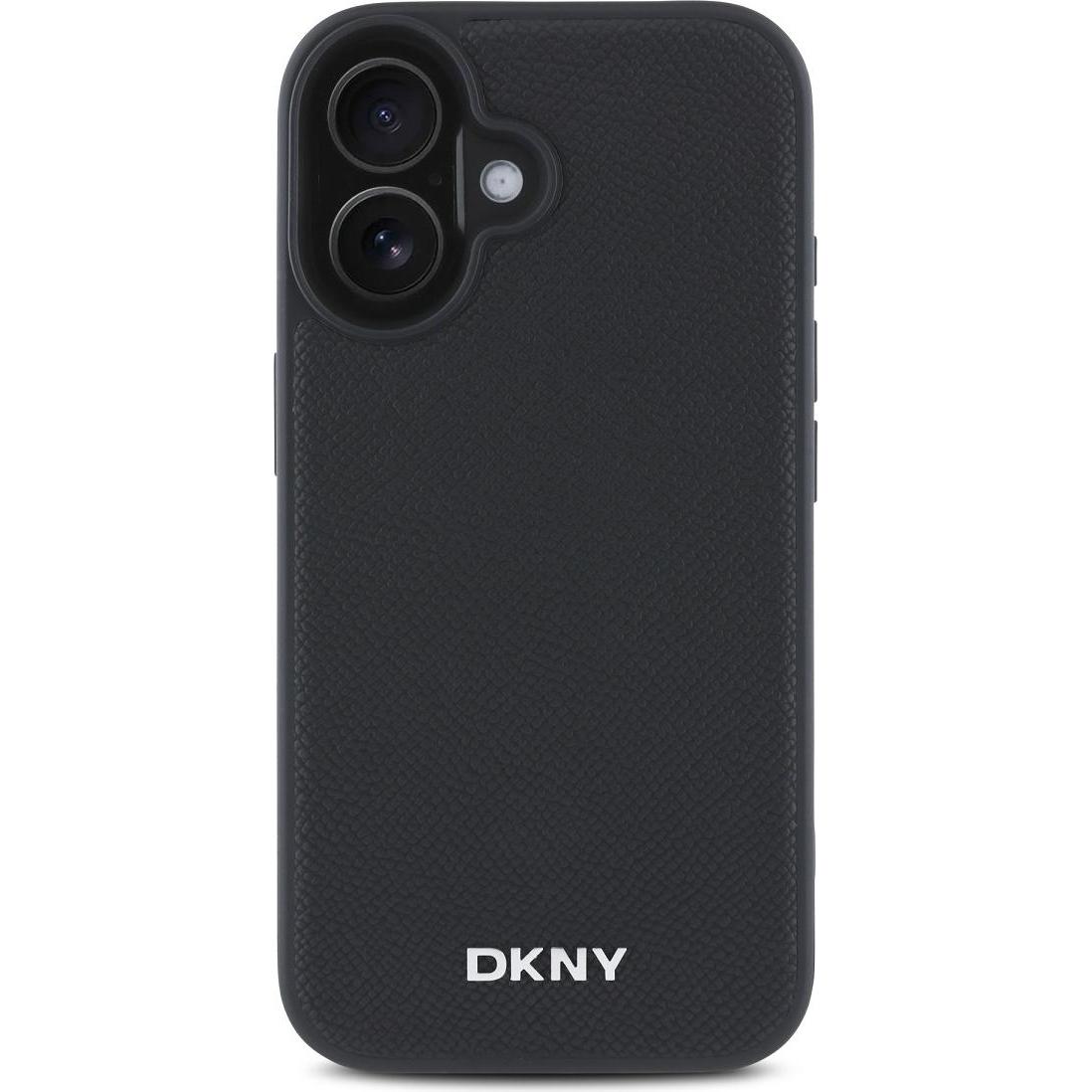DKNY Silver Metal Case (Apple iPhone 16), Smartphone Hülle, Schwarz