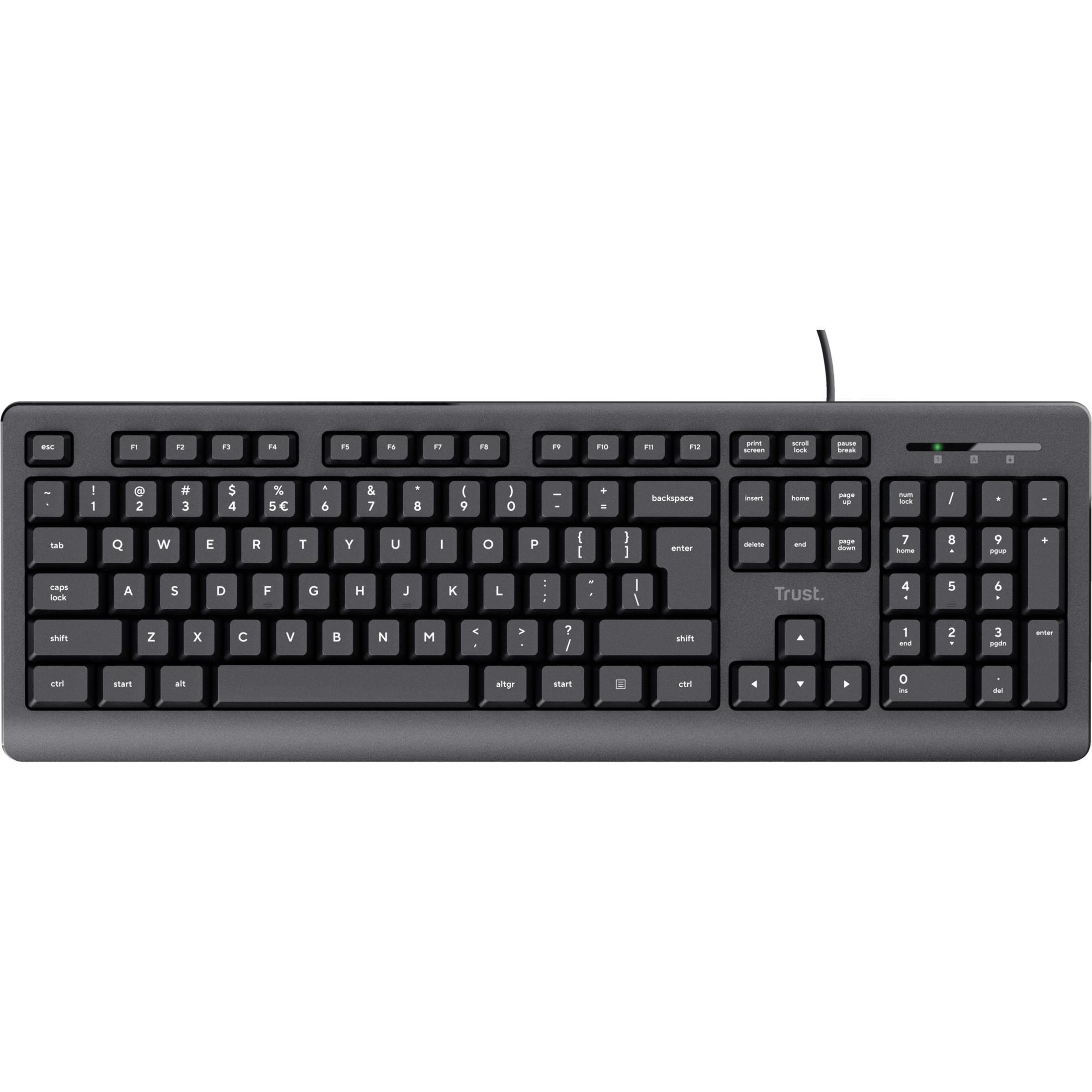 Thumbnail - Trust TK-150 Tastatur (DE, Kabelgebunden), Tastatur, Schwarz