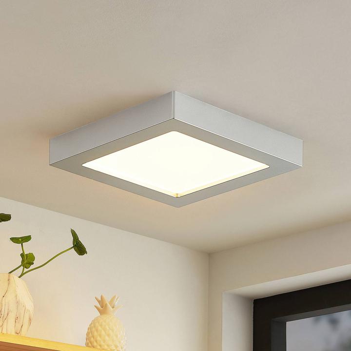 Image du produit Prios Alette LED plafonnier, argent 22,7 cm 18W (2092 lm)