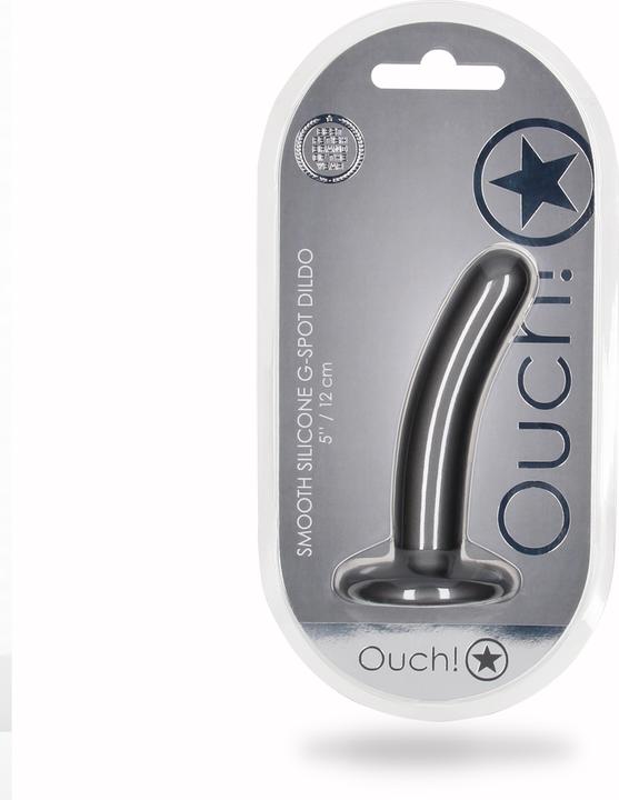 Actual product image Ouch! Smooth G-Spot Dildo - 5" / 12 cm - Gun Metal