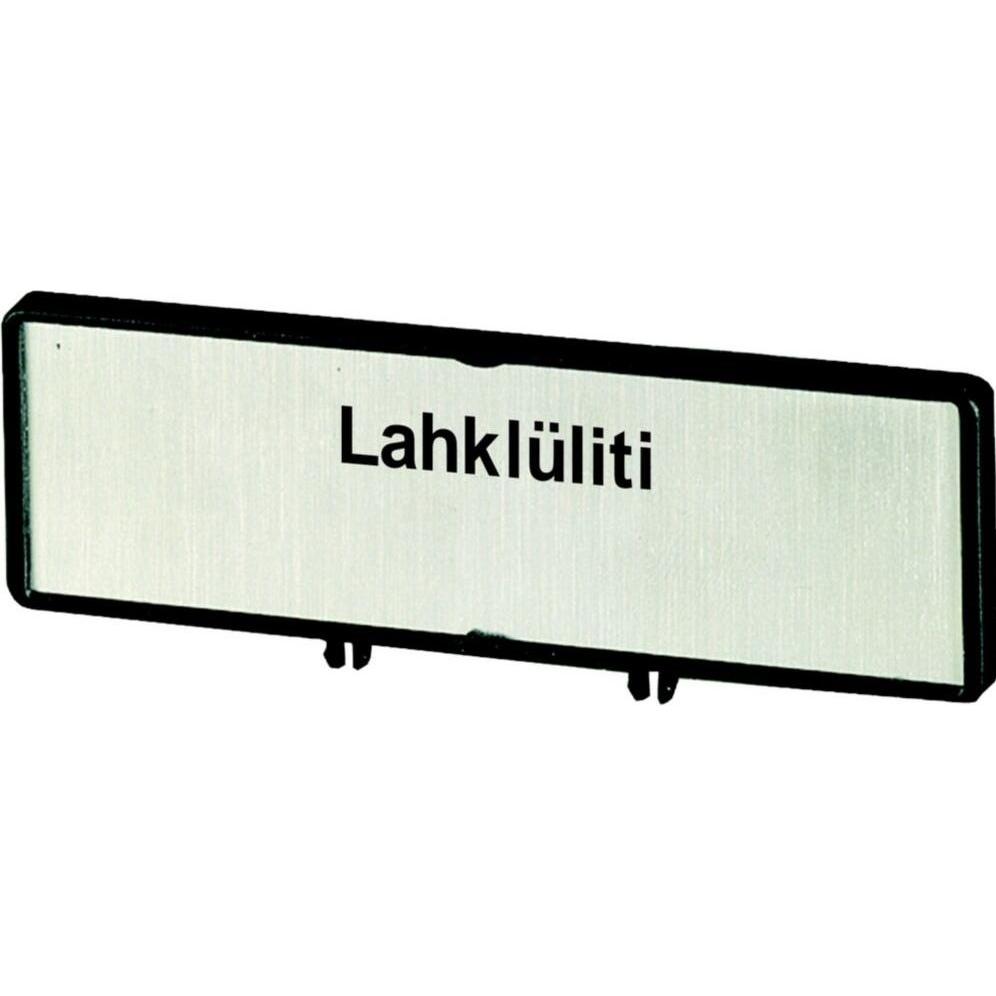 Eaton, Systemstromversorgung, Träger mit Schild, verwendbar für T5, T5B, P3, 88 x 27 mm, beschriftet mit zNetz-Trenneinr...