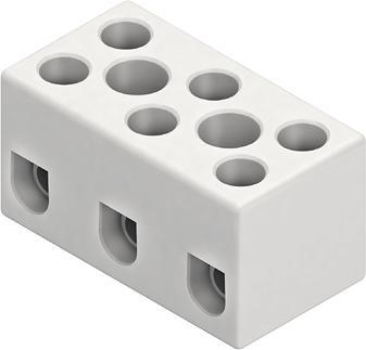 HKL Porcelain terminal 3-pole 1128.G 1-4qmm