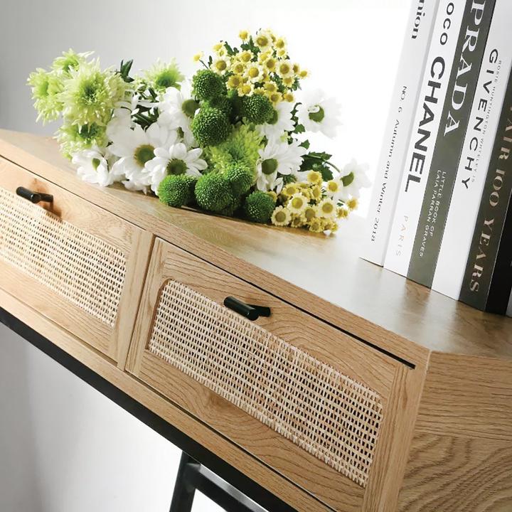 Image du produit Casâme Console 2 Tiroirs avec Cannage Rotin L100cm - JAYA