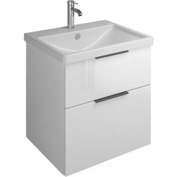 burgbad, Badmöbelset, Eqio Keramik-Waschtisch inklusive Waschtischunterschrank, Breite 630 mm