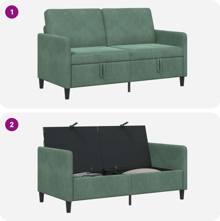 Produktbild vidaXL Sofa mit Stauraum (2-Sitzer)