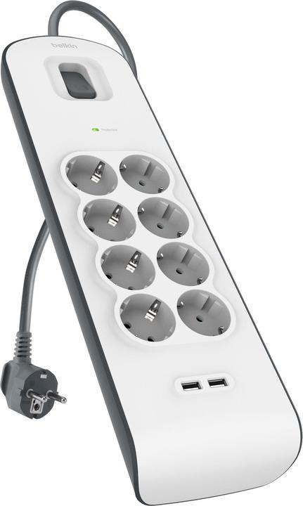 Produktbild Belkin Steckdosenleiste 8-fach 2 Meter Netzkabel BSV804vf2M-V2 (8x, CEE 7/3, 2 m)
