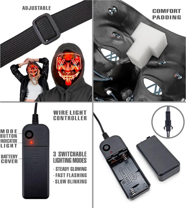 Immagine prodotto Widmann Inquietante maschera X con illuminazione LED rossa