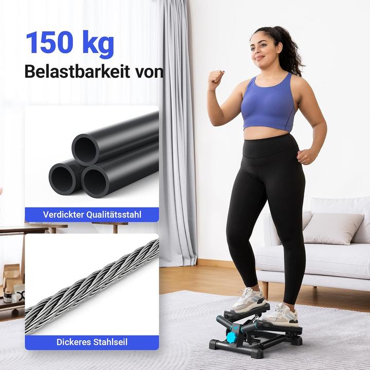 Actual product image Merach 2-in-1 Mini-Stepper mit LCD-Monitor und Power Ropes