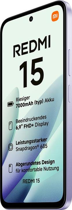 Actual product image Xiaomi Redmi 15 4G (256 GB, Sandy Purple, 6.90", Hybrid Dual SIM, 4G)
