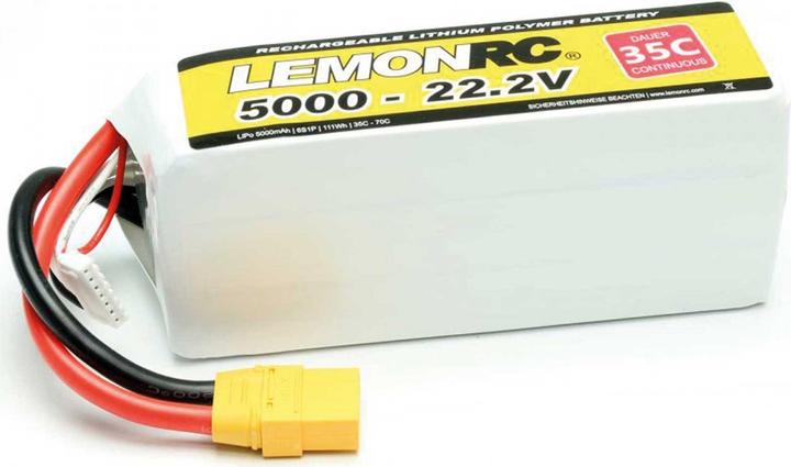 Productafbeelding Pichler LEMONRC XT 5000 - 22,2V (35C) Lipo accu (22.20 V, 5000 mAh)