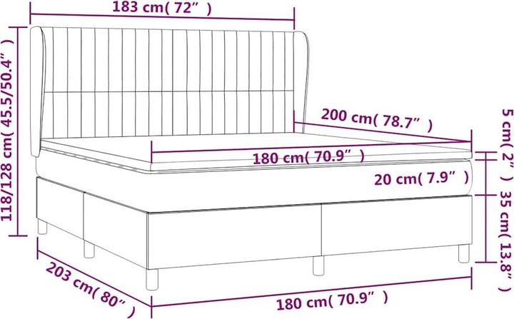 Immagine prodotto vidaXL Boxspringbett (180 x 200 cm)