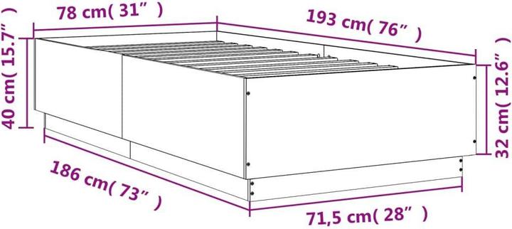 Image du produit vidaXL Bettgestell (75 x 190 cm)