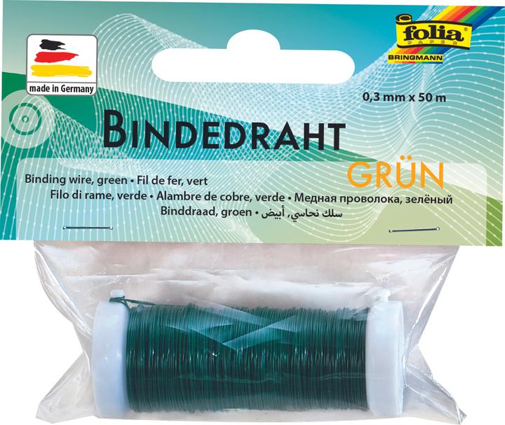 Produktbild Folia Bindedraht, 0,3 mm x 50 m, grn, aus Eisen (50 m)