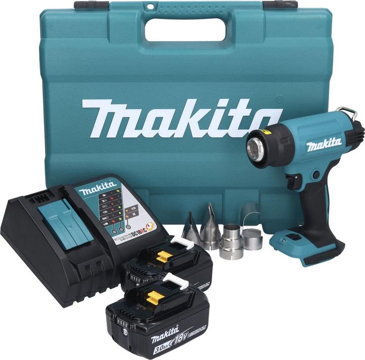 Productafbeelding Makita DHG 181 RFK Accu Heteluchtblazer 18 V 150 - 550Â°C + 2x Accu 3,0 Ah + Lader + Koffer