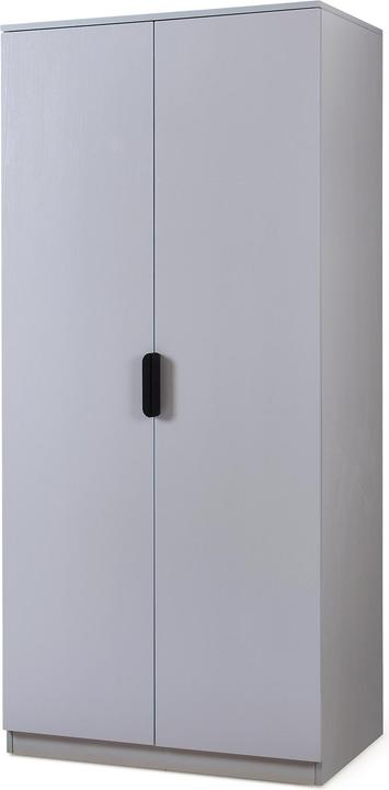 En.Casa Kleiderschrank Eiselfing 176x80x52 cm 1 Fach Grau (80 x 52 x 176 cm)