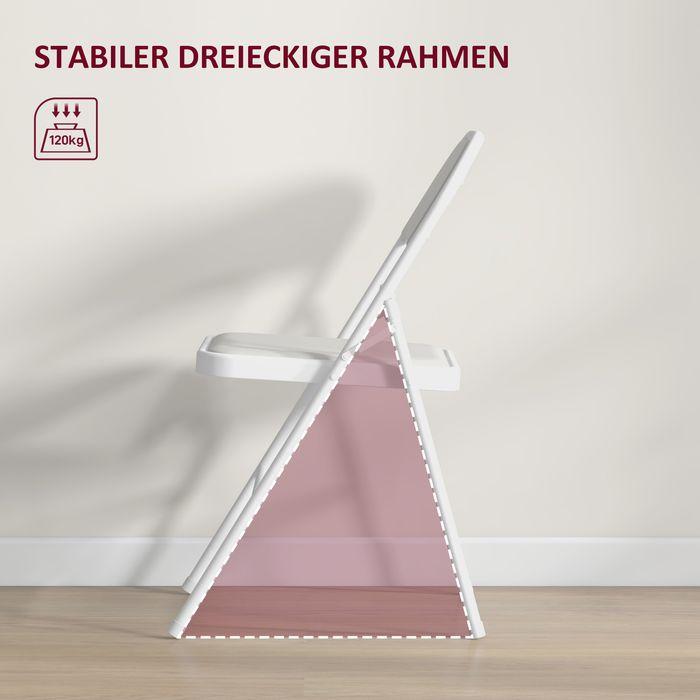 Immagine prodotto Swisshandel24 Klappstuhl Klappbar Campingstuhl mit Gepolsteter Rückenlehne für Gäste, Weiss