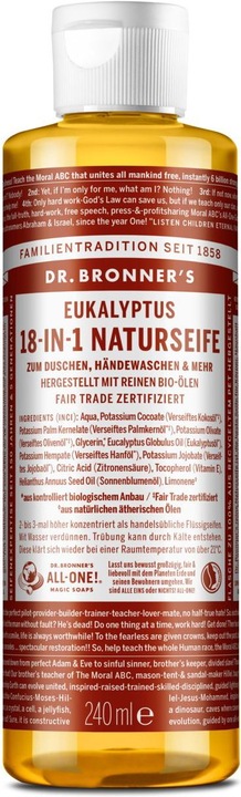 Produktbild Dr. Bronner's 18-IN-1 Eukalyptus (Flüssigseife, 240 ml)