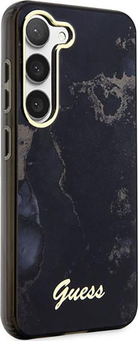 Produktbild Guess GUHCS23SHTMRSK S23 S911 black/black hardcase Golden Marble Collection (Samsung Galaxy S23)