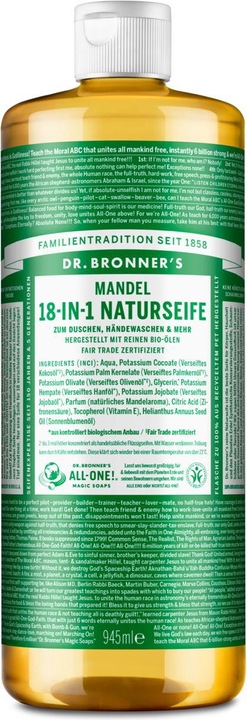 Actual product image Dr. Bronner's 18-IN-1 Almond (Liquid soap, 945 ml)