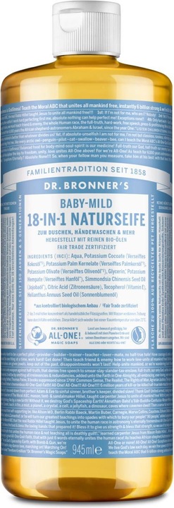 Actual product image Dr. Bronner's 18-IN-1 Baby Mild (Liquid soap, 945 ml)