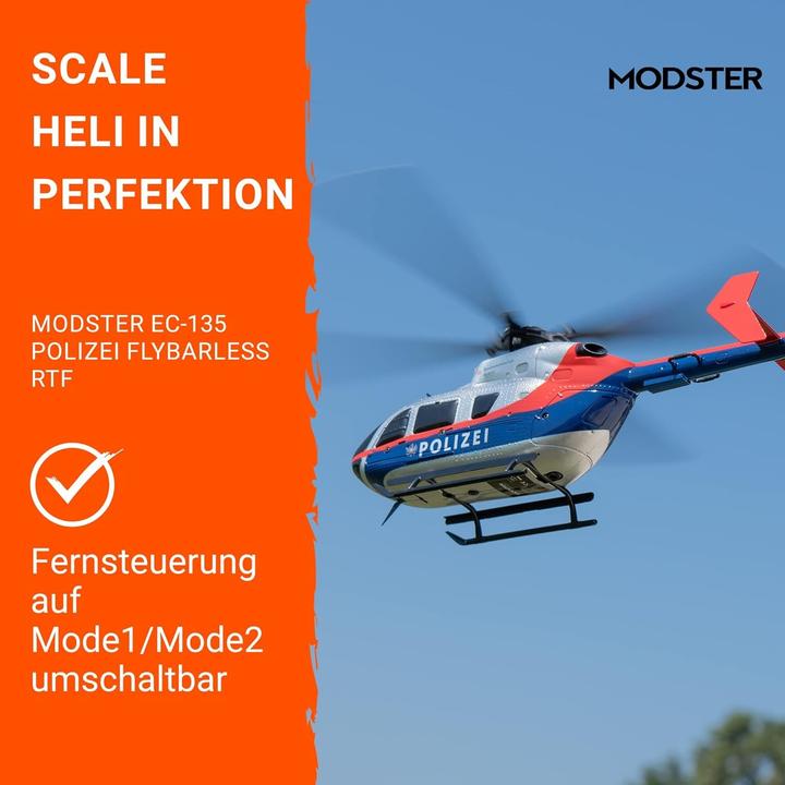 Produktbild Modster EC-135 Polizei Österreich Scale RC Hubschrauber Elektro RTF