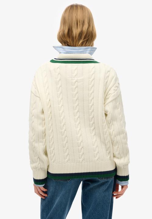 Produktbild Superdry Cricket Strickpullover in Übergrösse mit V-Ausschnitt (L)
