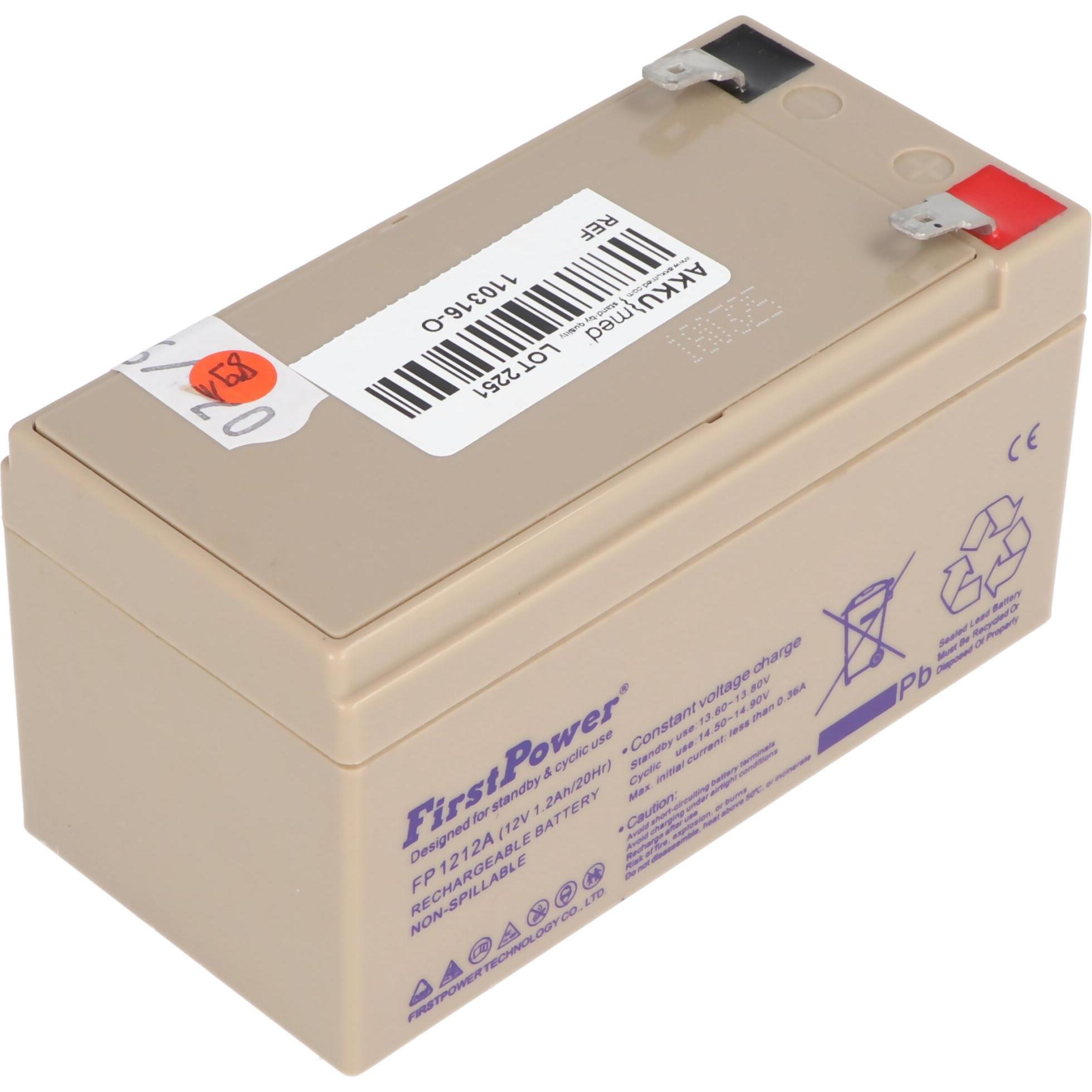 Akkumed, Versorgungsbatterie, Original Schiller Blei Akku EKG AT1, SP1, P80, AT101, Argus VCM - Typ FP1212A (12 V, 1.20 ...