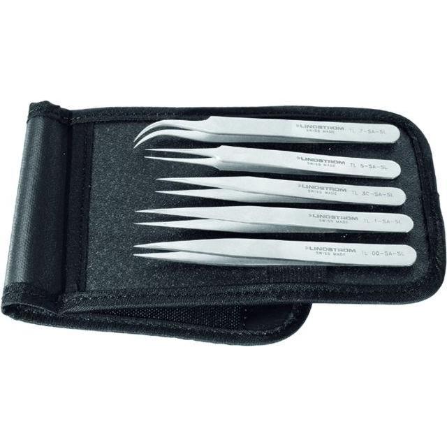 Bahco, Pinzette, Satz mit 5 Pinzetten, Typ 00-SA, 1-SA, 3C-SA, 5-SA, 7-SA