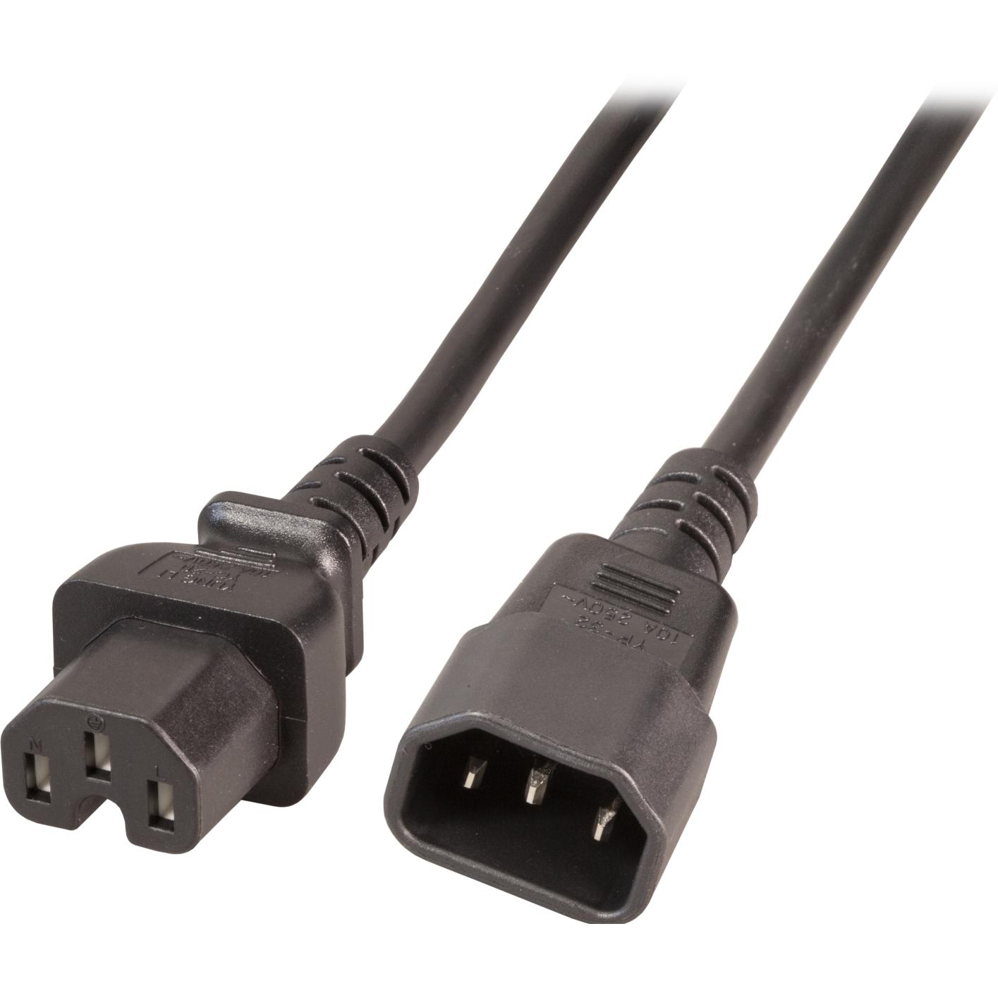 EFB Elektronik EFB Apparecchio caldo el. C14 180°-C15 180°, bw, 2,0m, 3x1,00mm (1 m), Cavo di alimentazione