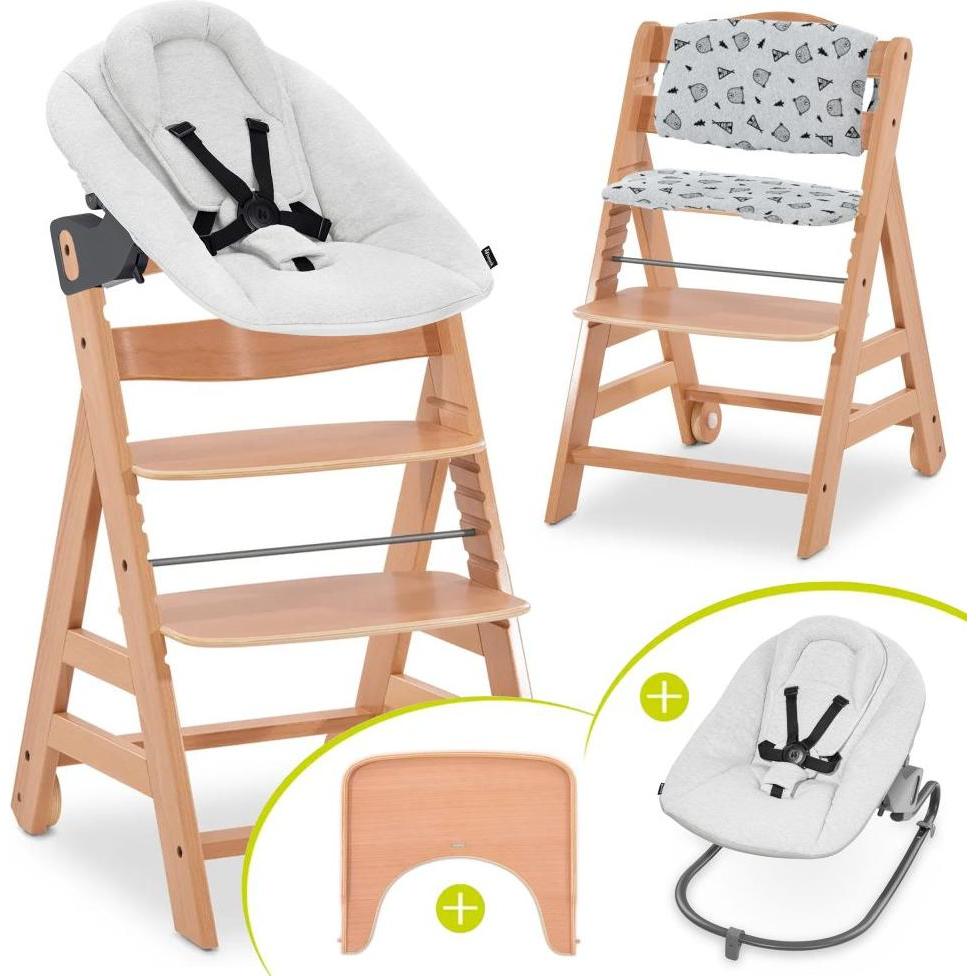 Hauck, Hochstuhl, Alpha Move Natur 5-tlg. Newbornset Light Grey - Hochstuhl Hochstühle (Hochstuhl)