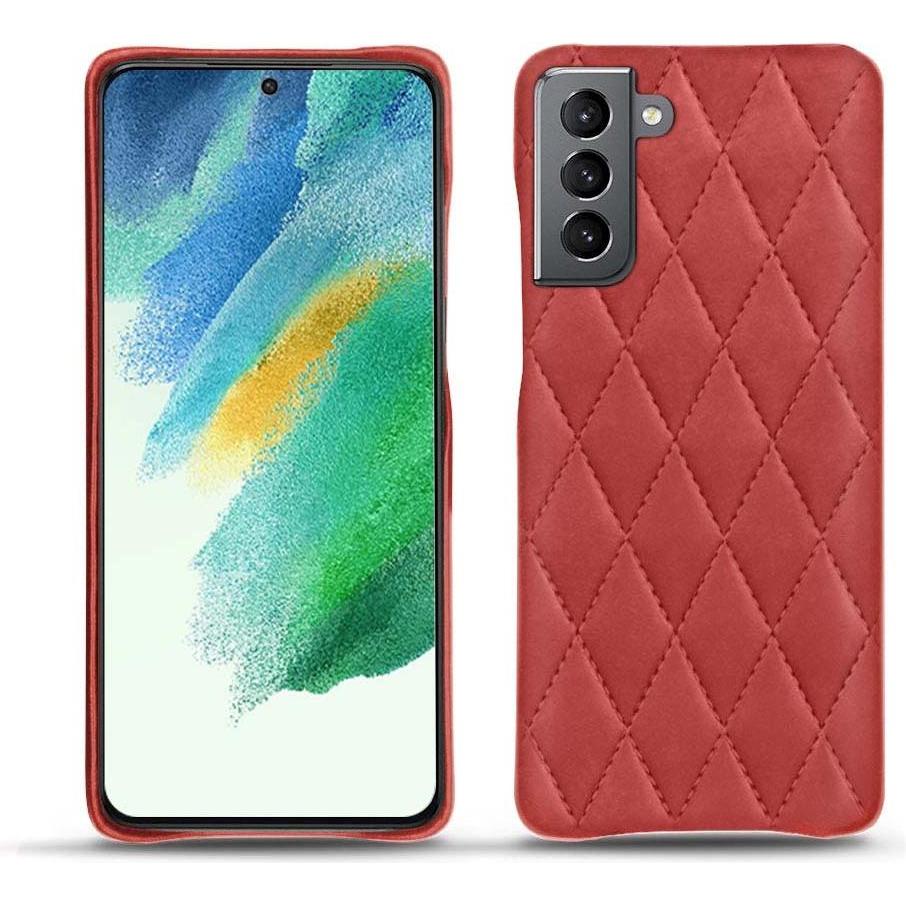 Noreve Lederschutzhülle Samsung Galaxy S21 FE (Samsung Galaxy S21 FE), Smartphone Hülle, Rot