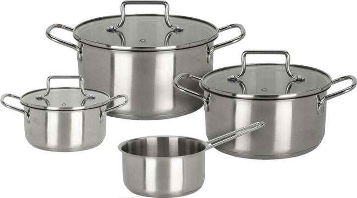 Excellent Houseware 7-piece saucepan set (Pan set + pot set, Stainless steel)