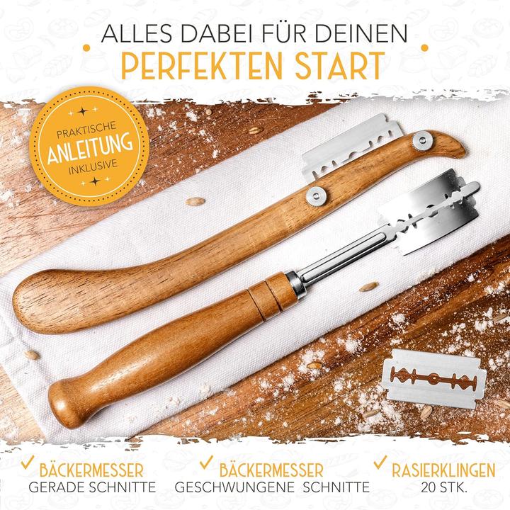 Produktbild Krustenzauber Gärkörbchen & Bäckermesser-Set