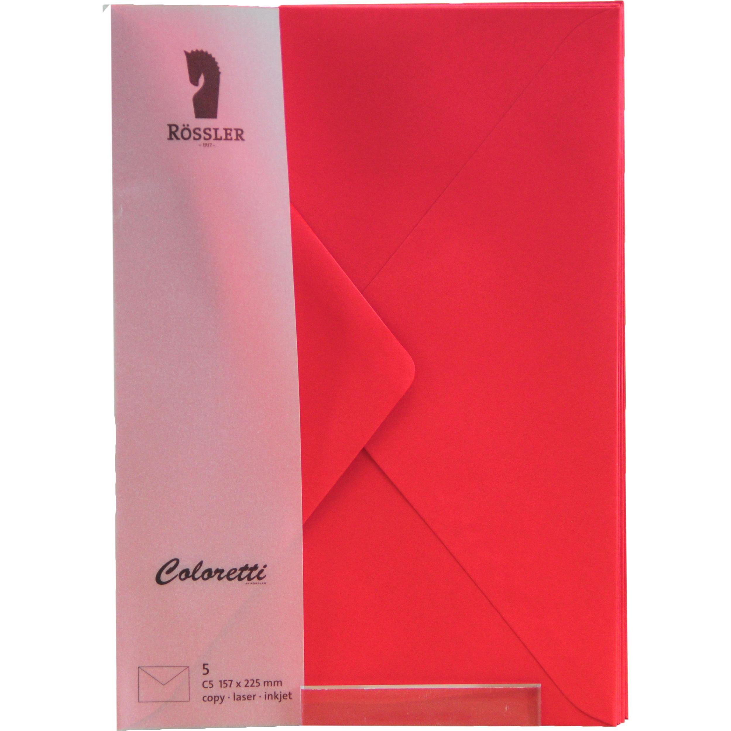 Magni, Briefumschlag, 220711526 - Coloretti Briefumschläge, 80 g/m², DIN C5, klatschmohn, 5 Stück (C5, 5 x)