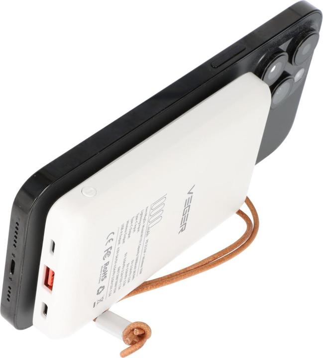 Actual product image AccuCell MagOn magnetic power bank with 10,000mAh capacity, QC3.0, compatible with MagSafe (15 W)
