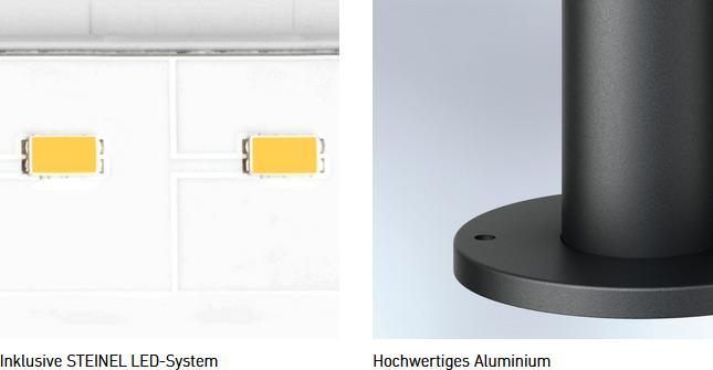 Produktbild Steinel Gefertigt aus hochwertigem Aluminium und einem Leuchtkörper aus Opalglas.Ideal für Gärten, Zufahrte (575 lm, IP44)