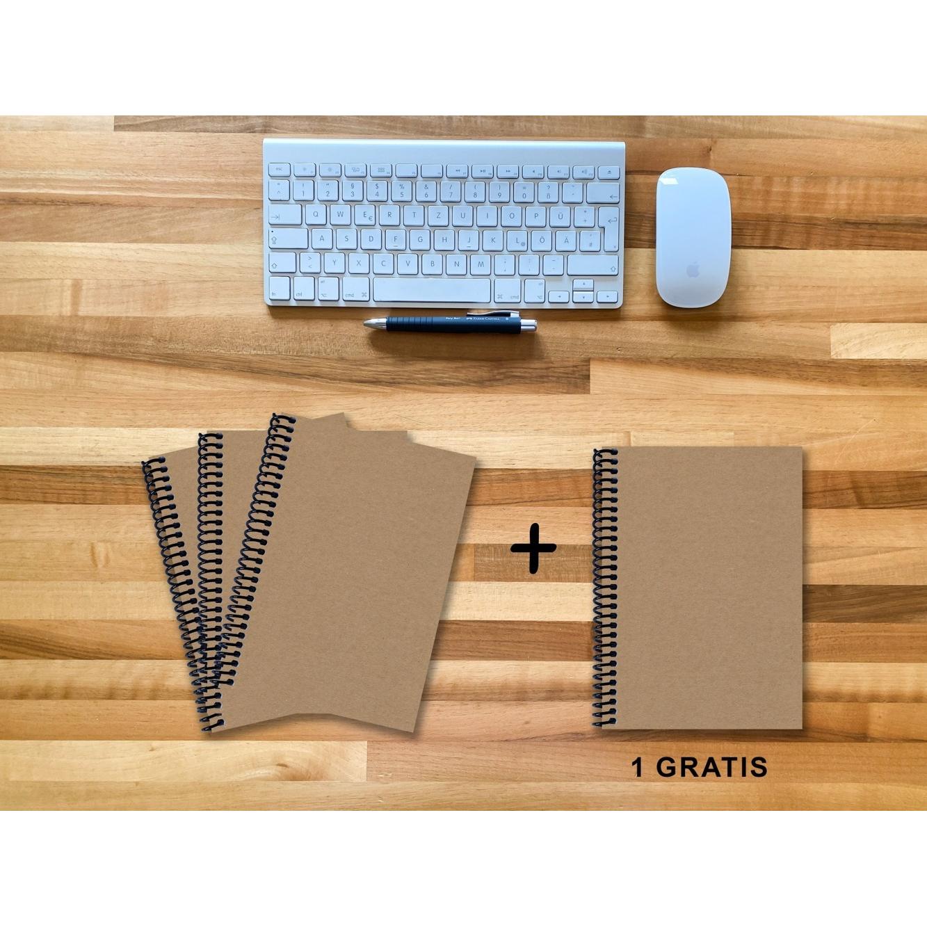 E & Z, Heft + Block, A 5 Notizbuch - Set, 3+1 gratis, Luxury 80 Seiten MUSKAT Designerecycling, to do (A5)