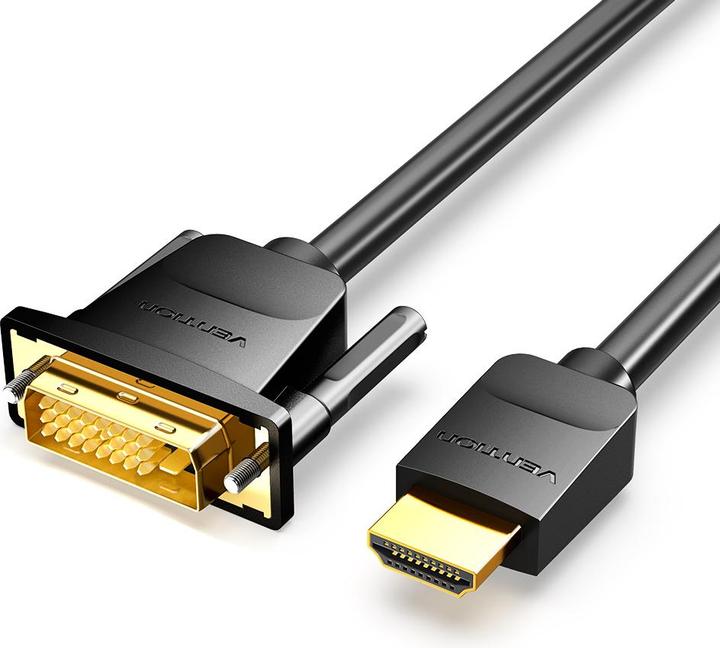 Image du produit Vention Câble HDMI vers DVI 5m ABFBJ (Noir) (5 m, HDMI, 2.0)