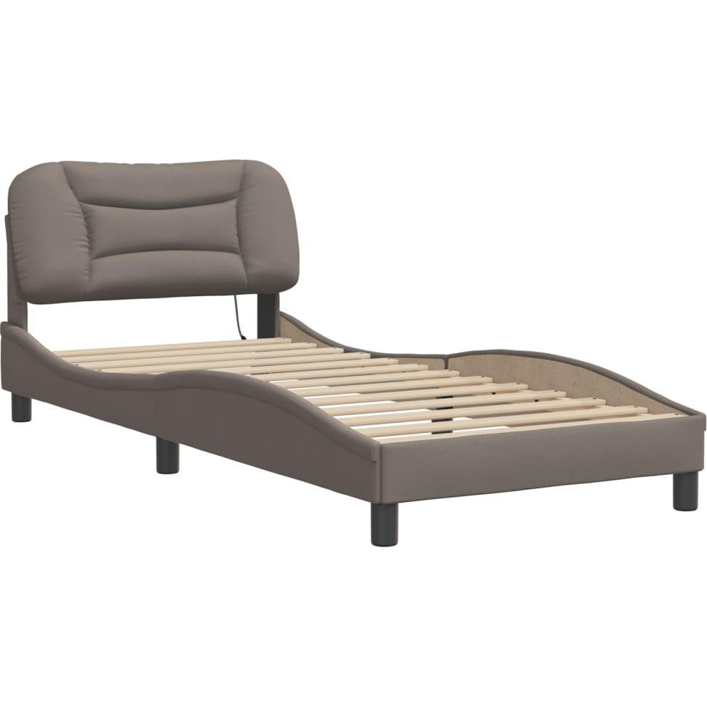 Thumbnail - VidaXL, Bett, Bettgestell mit LED Stoff (100 x 200 cm)