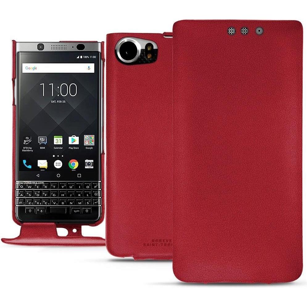 Noreve Lederschutzhülle vertikal (Blackberry KEYone), Smartphone Hülle, Rot