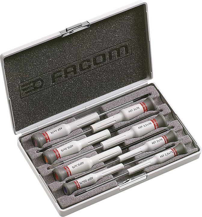 Produktbild Facom MicroTech Handschrauber 8teilig (Pozidriv-Kreuzschlitz (PZ), Schlitz)