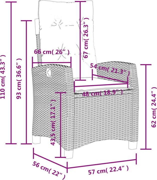 Produktbild vidaXL Gartensessel verstellbar