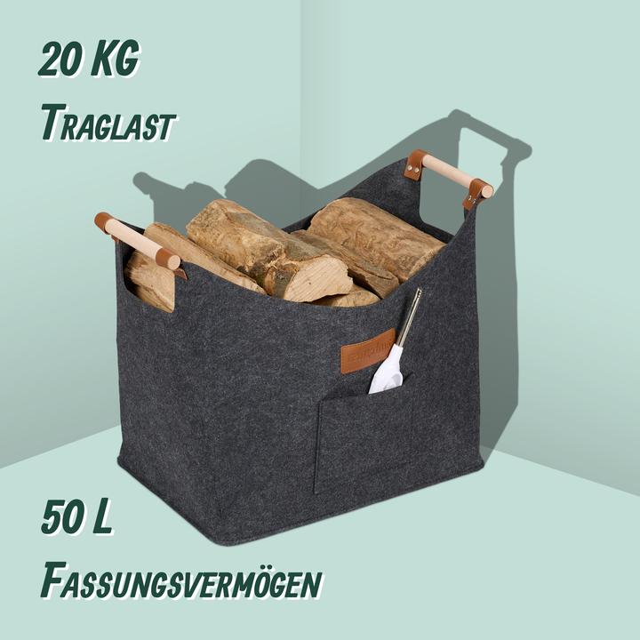 Image du produit Relaxdays Panier à bois décoratif
